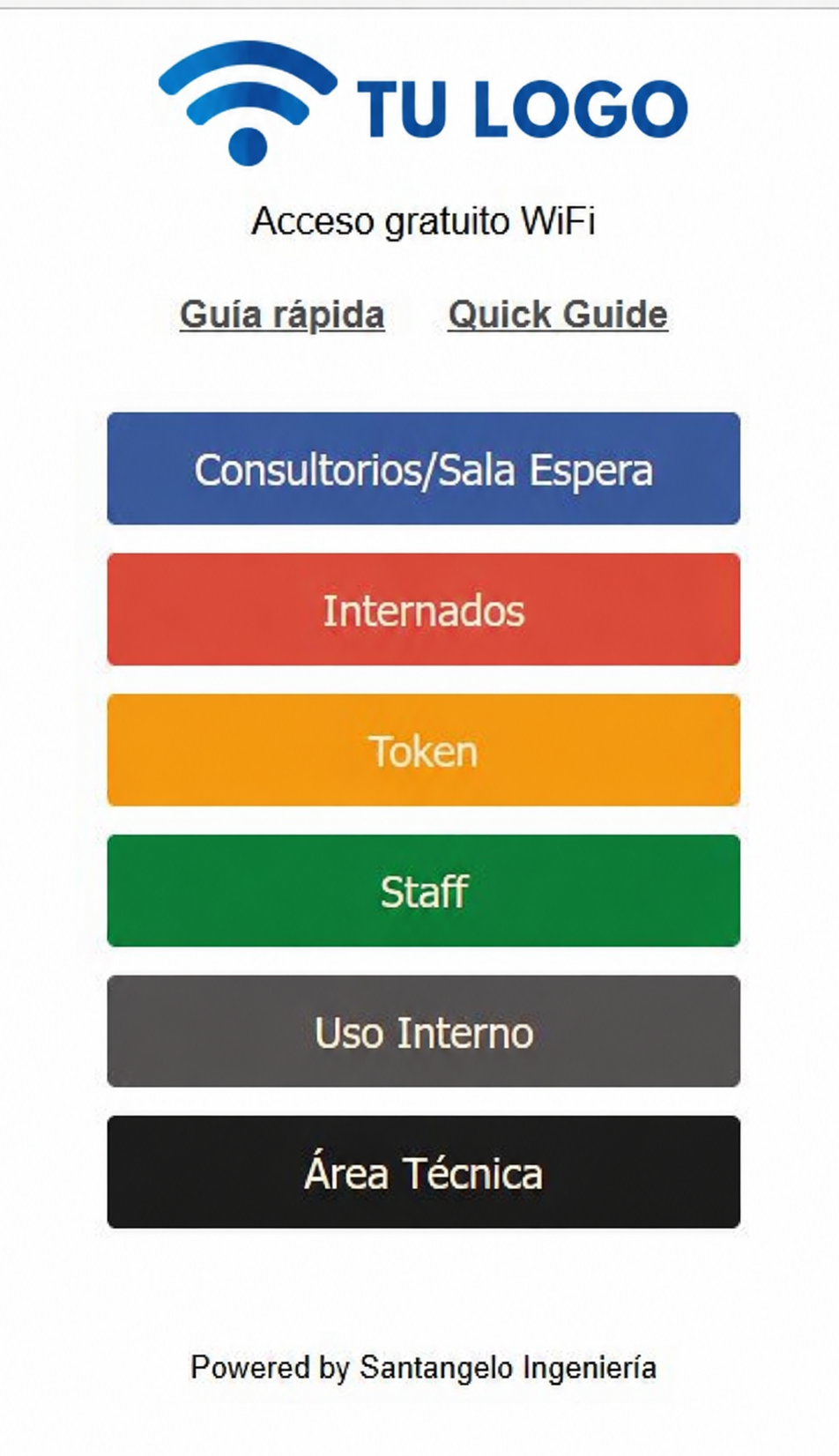 Ejemplo de portal Wi-Fi hospitalario personalizado